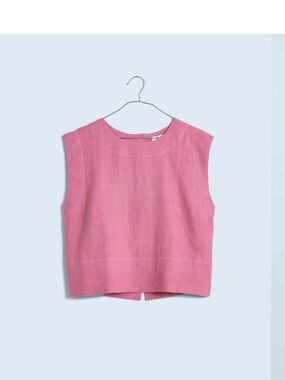 Madewell Bateau-Neck Tank in 100% Linen